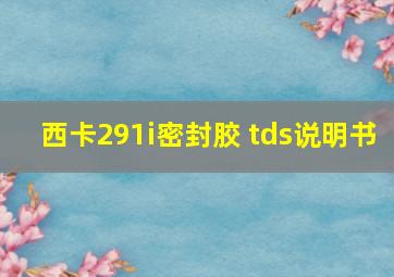 西卡291i密封胶 tds说明书